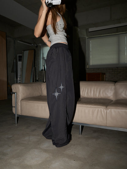 Back Stud Nylon Pants