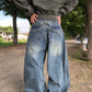 Back Pocket Belt Jeans (blue)