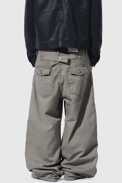 Back Pocket Belt Jeans (khaki)