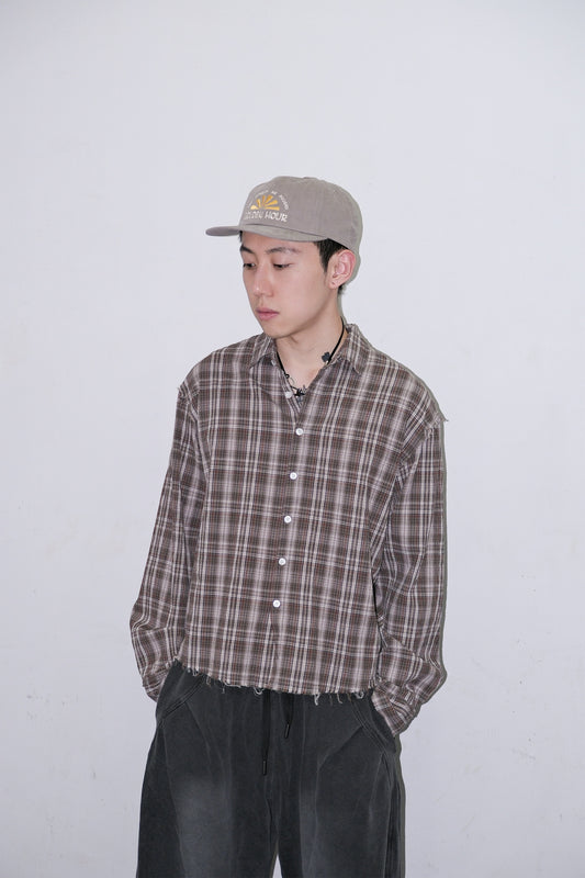Raw Checker Crop Shirt