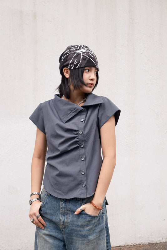 Offset Blouse (charcoal)
