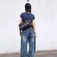 Back Pocket Belt Jeans (blue)