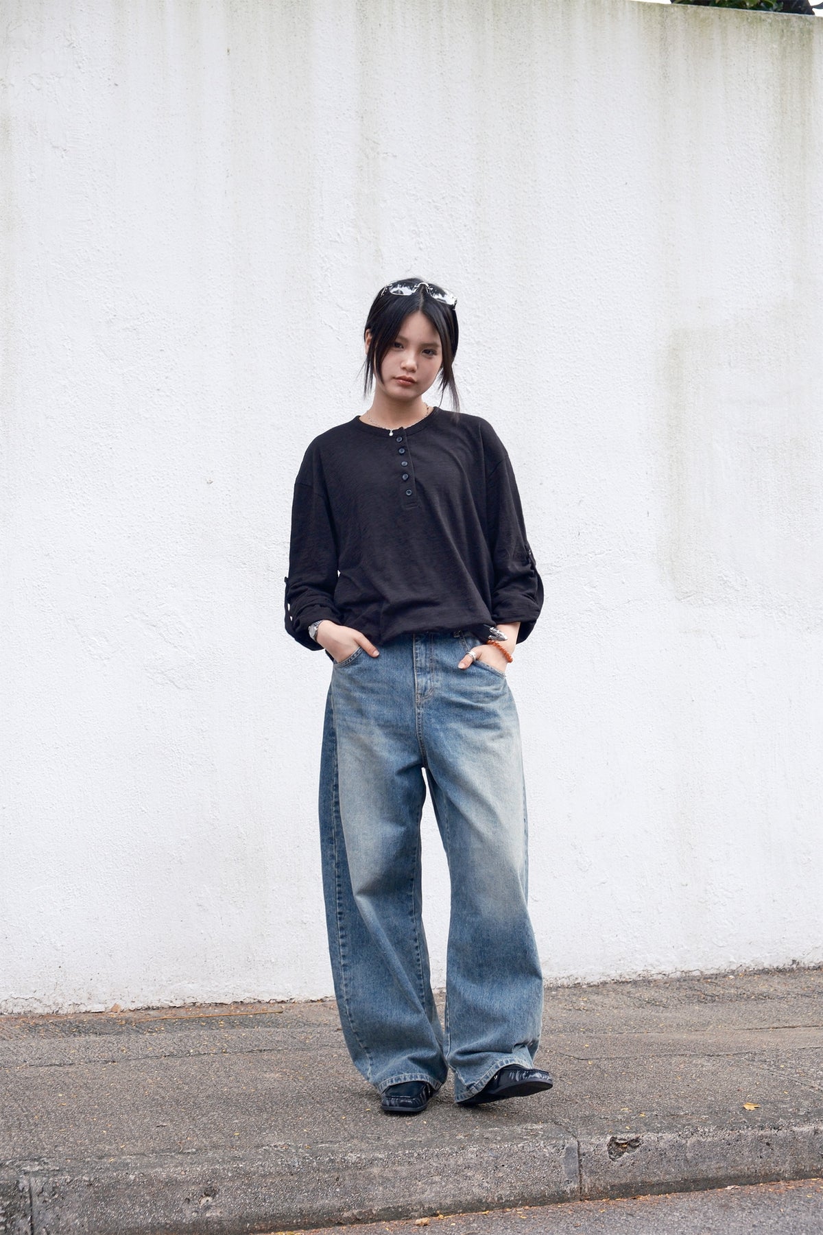 Back Pocket Belt Jeans (khaki)