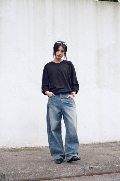 Back Pocket Belt Jeans (khaki)
