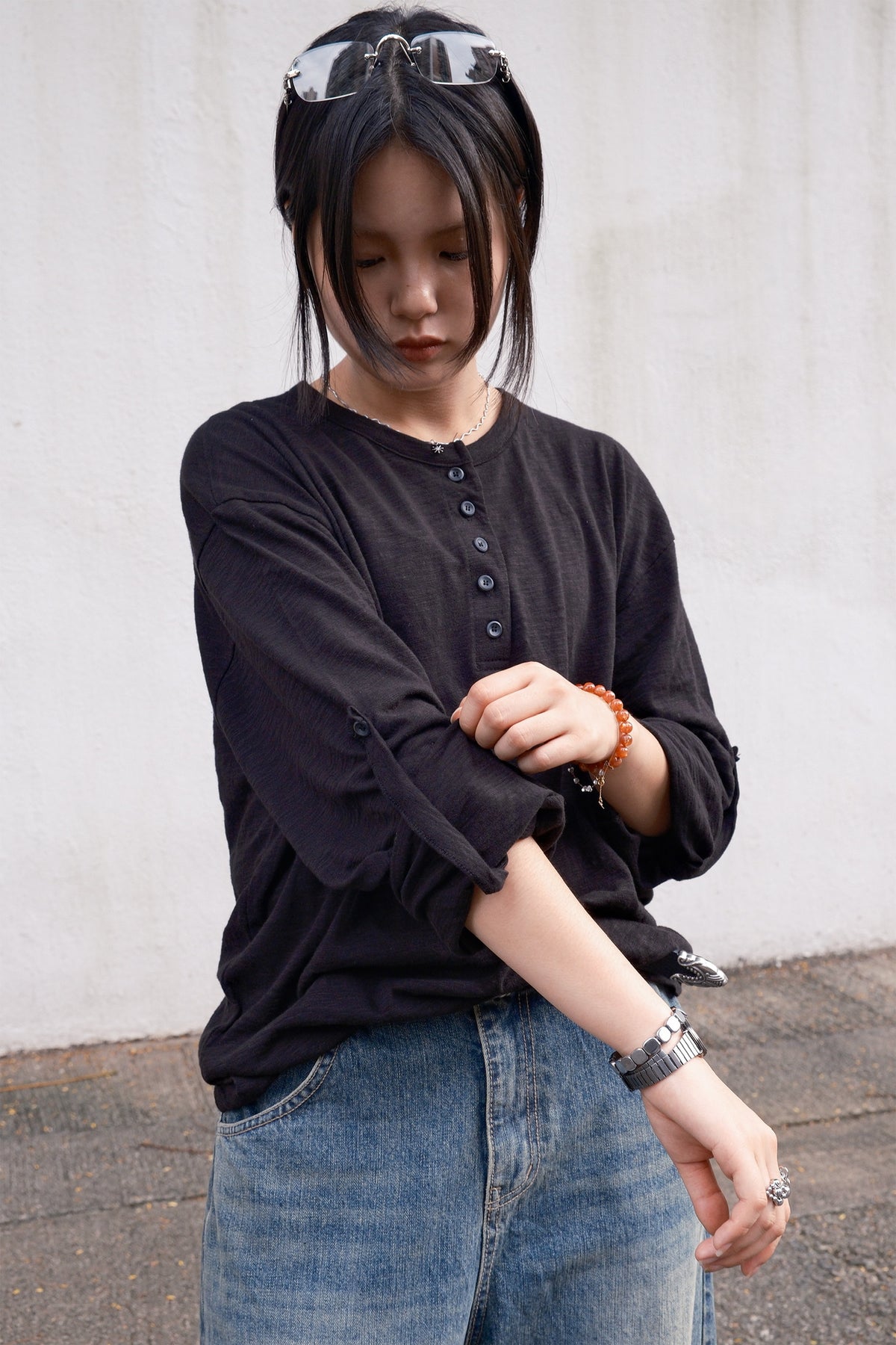 Roll Up Summer Henley (beige)