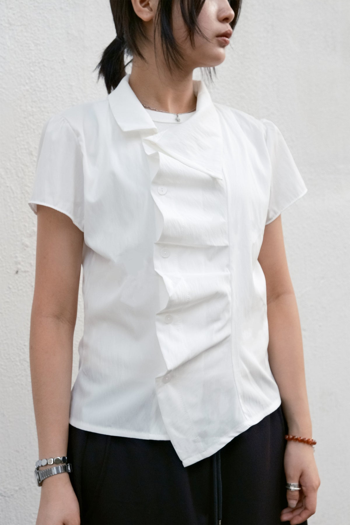 Wave Drape Blouse (2colors)