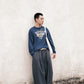 【BEST!!】 Drape Stripe Banding Slack (Charcoal)