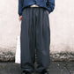 【BEST!!】 Drape Stripe Banding Slack (Charcoal)