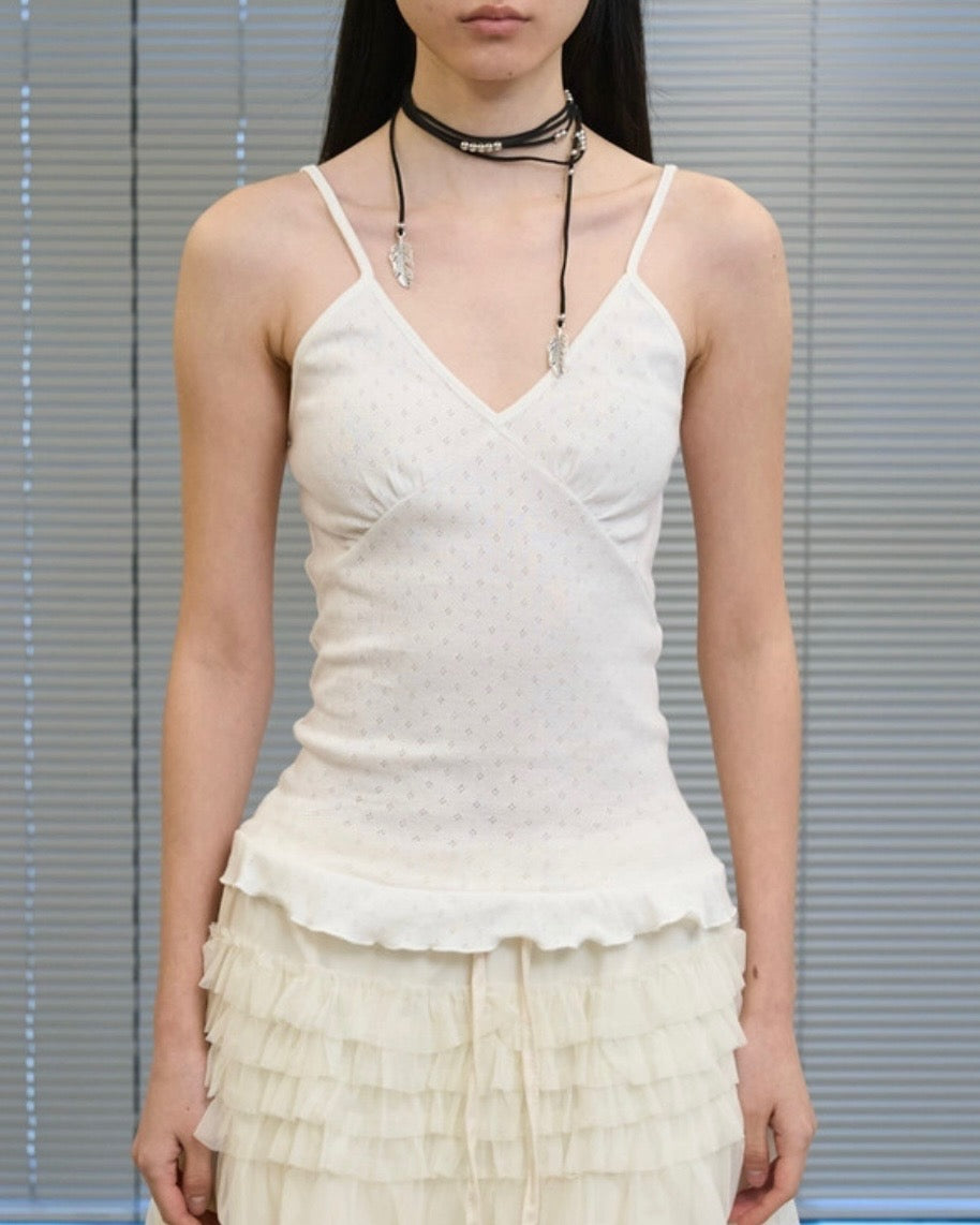 Ruffle Hem Sleeveless (4colors)