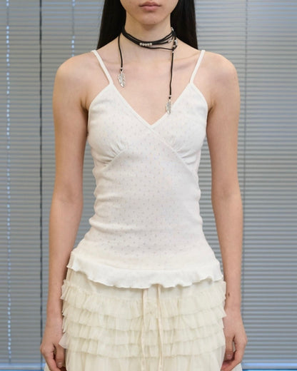 Ruffle Hem Sleeveless (4colors)