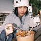 Button Beanie (Charcoal)