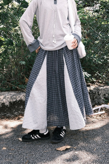 Mixed Checker Skirt