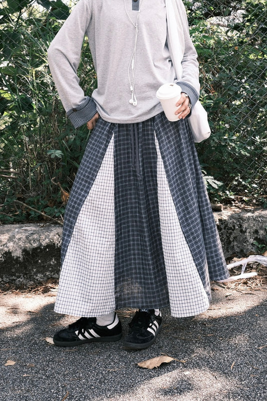 Mixed Checker Skirt