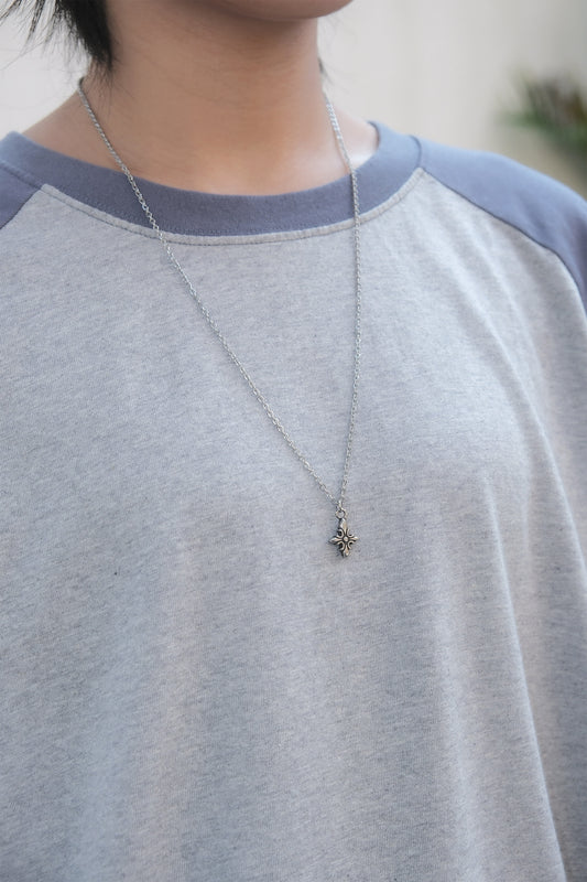 Fleur Cross Necklce