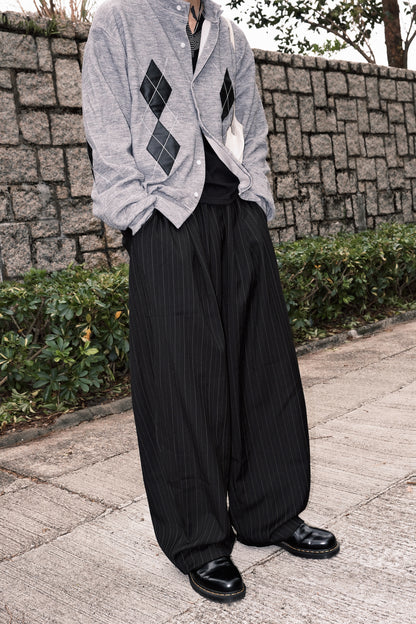 Drape Stripe Banding Slack (Charcoal)