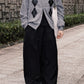 【BEST!!】 Drape Stripe Banding Slack (Charcoal)