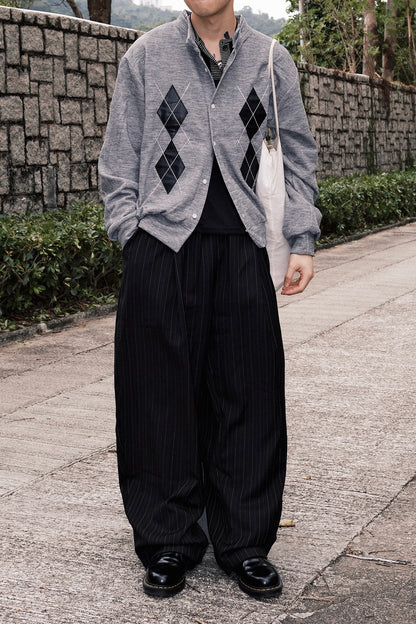 Drape Stripe Banding Slack (Charcoal)