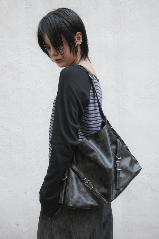 【BEST】Leather Buckle Bag