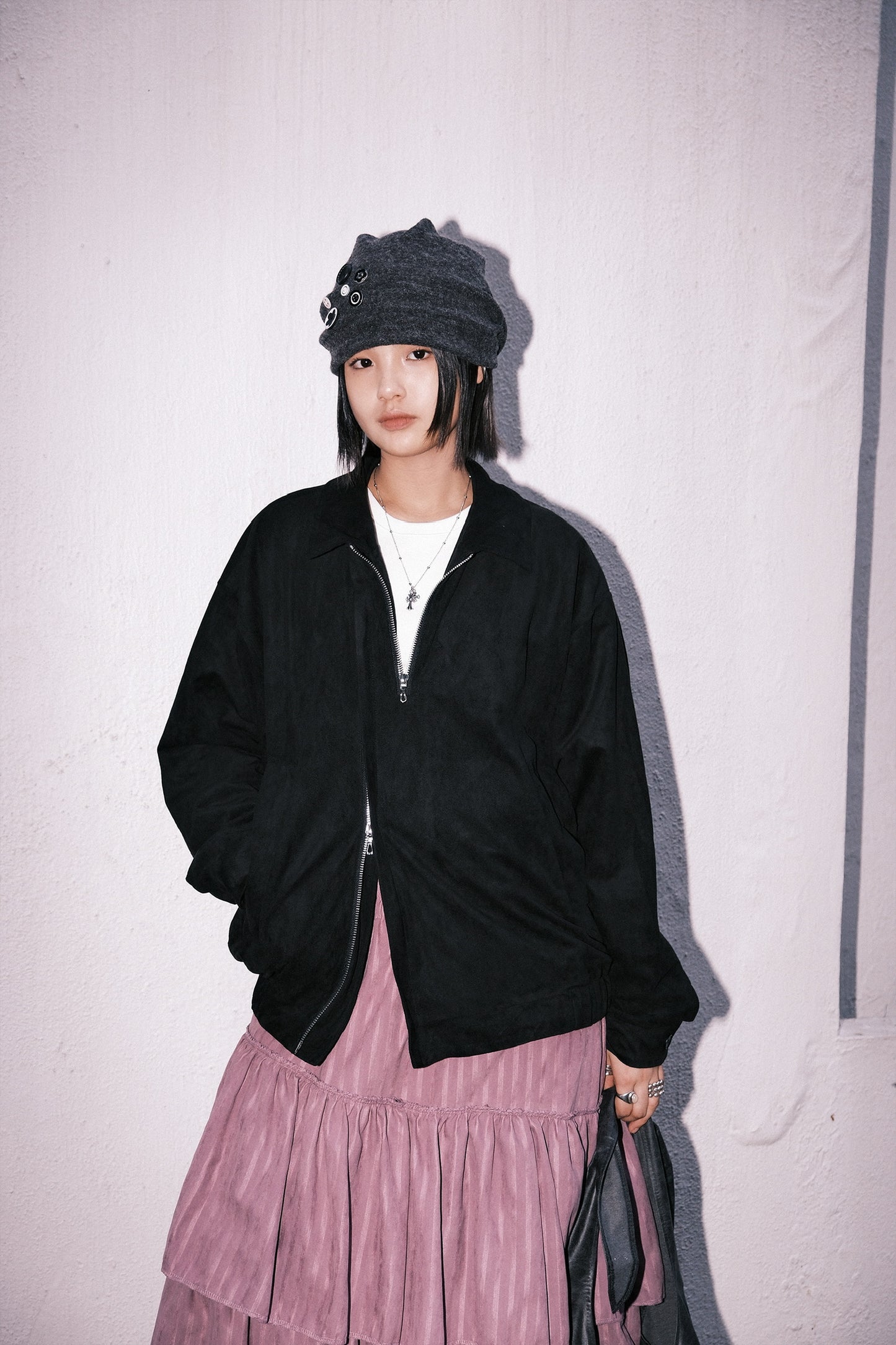 Button Beanie (Ivory)