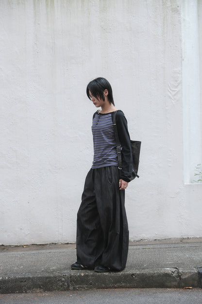 Barrel Pintuck Denim (black)