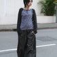 Striped Button Raglan (black)