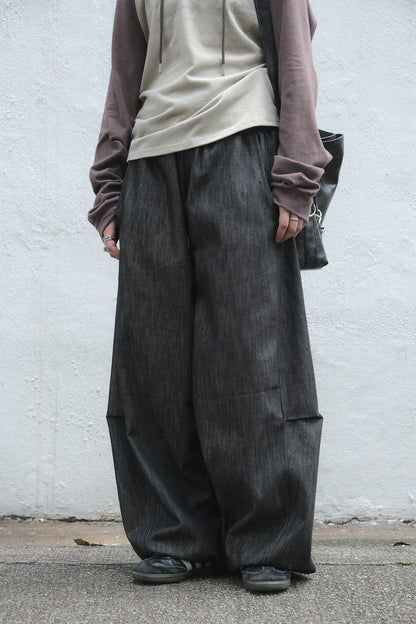 Barrel Pintuck Denim (black)