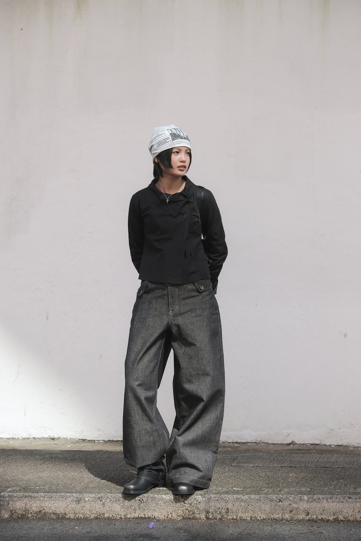 Newspaper Beanie (white)