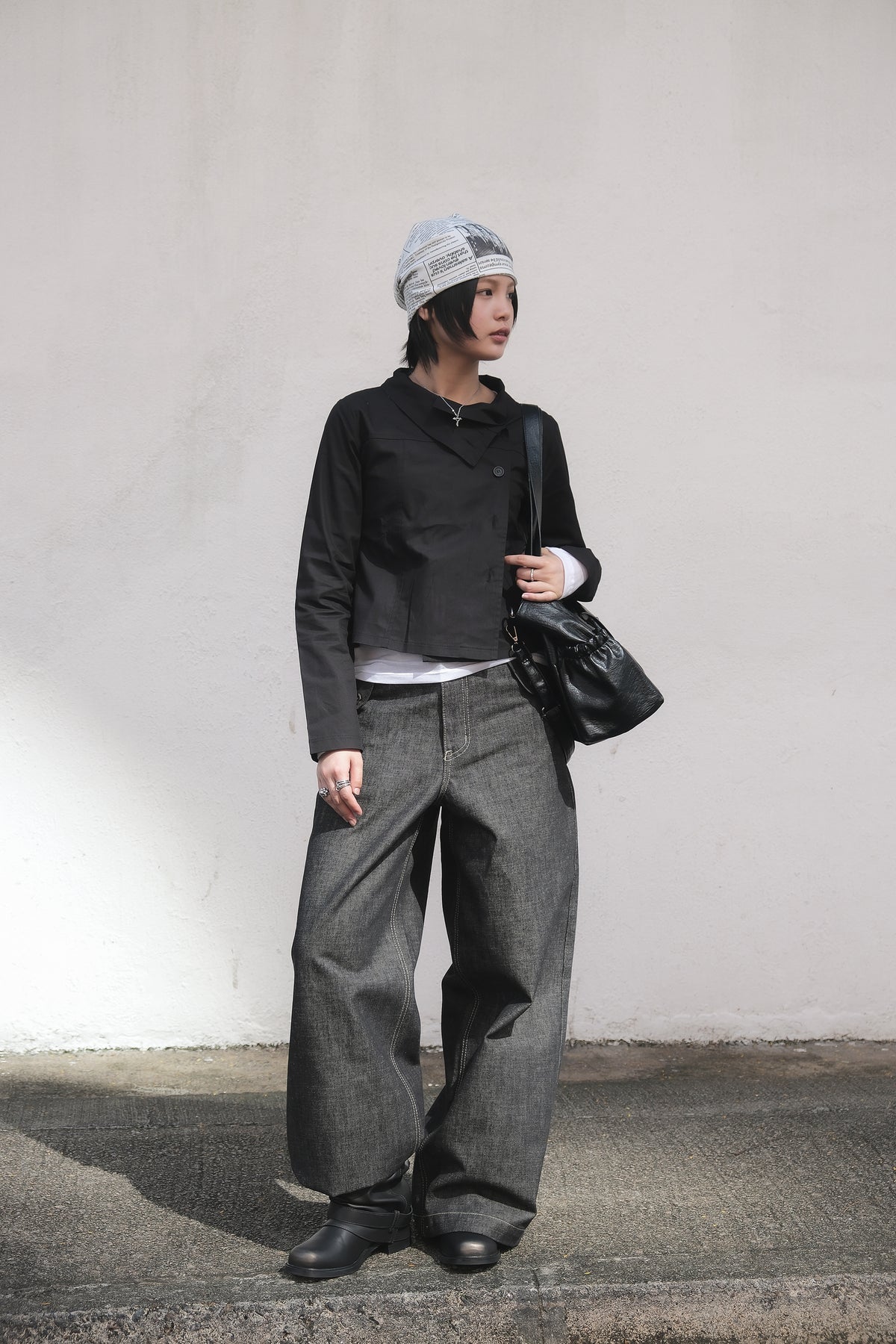 Alexa Mock Neck JK (charcoal)