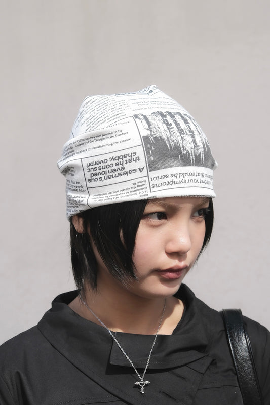 Newspaper Beanie (white)