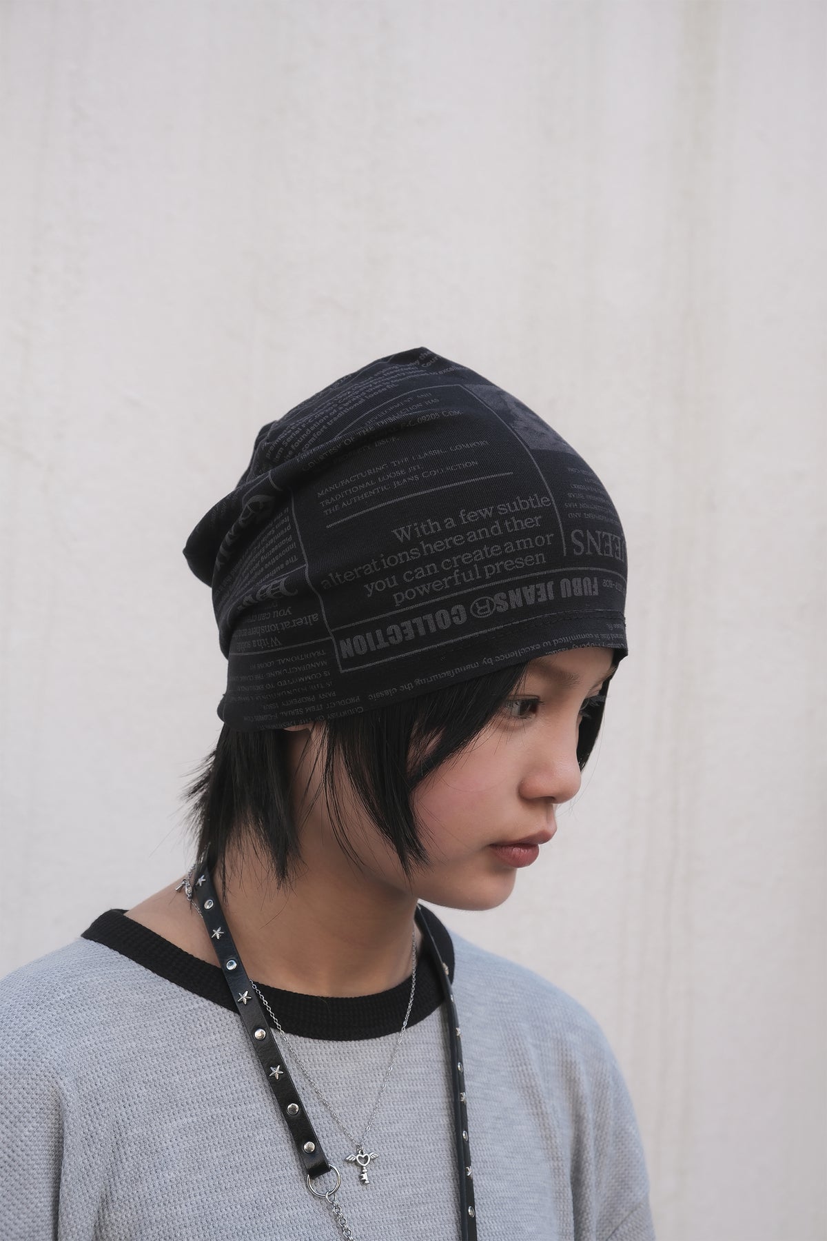 Newspaper Beanie (white)