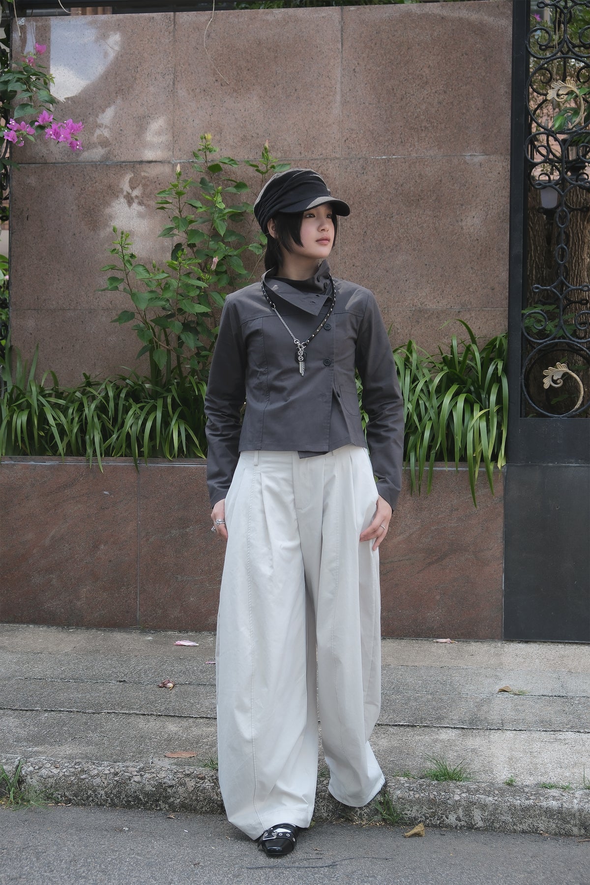 Alexa Mock Neck JK (charcoal)