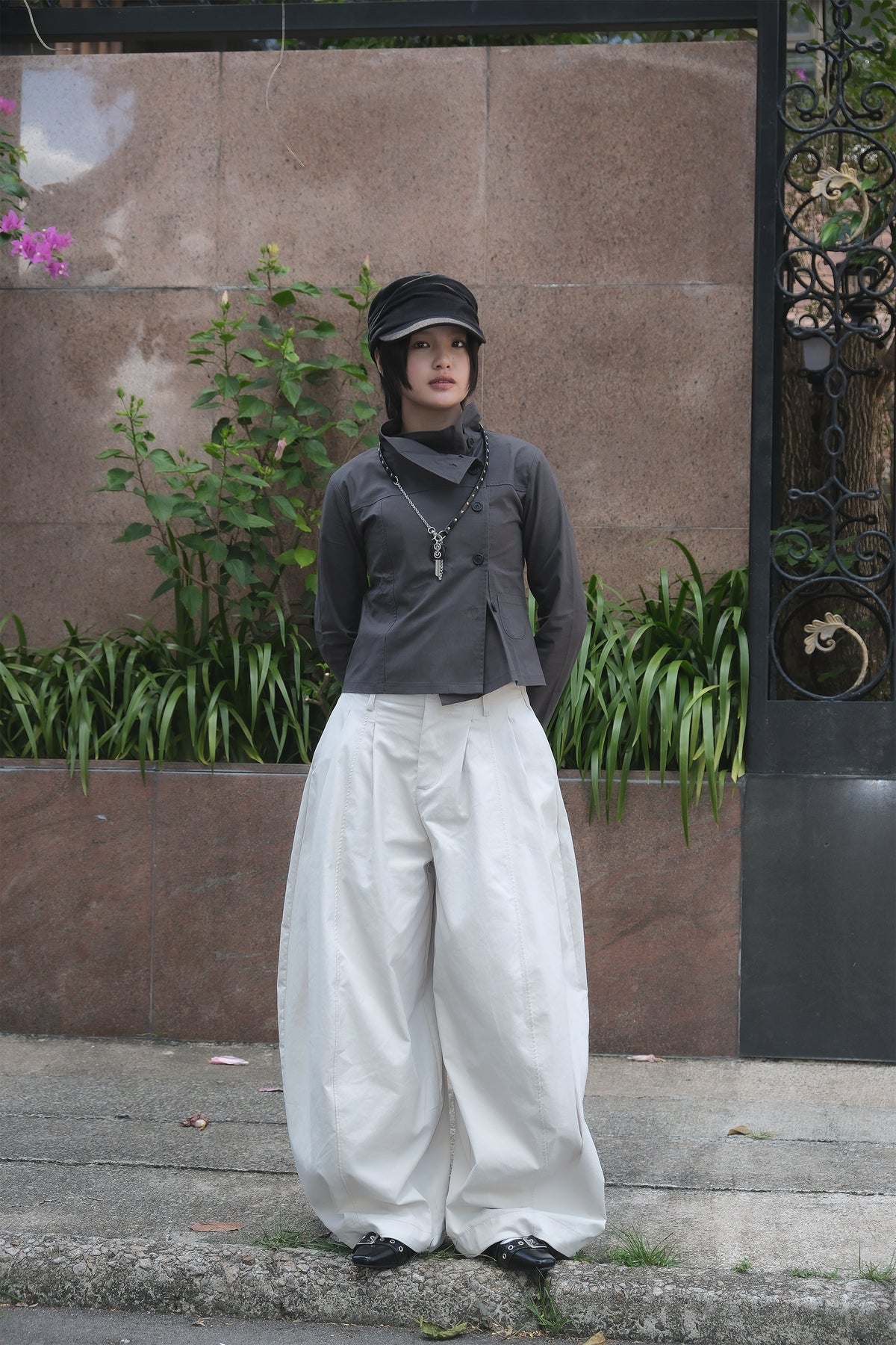Alexa Mock Neck JK (charcoal)