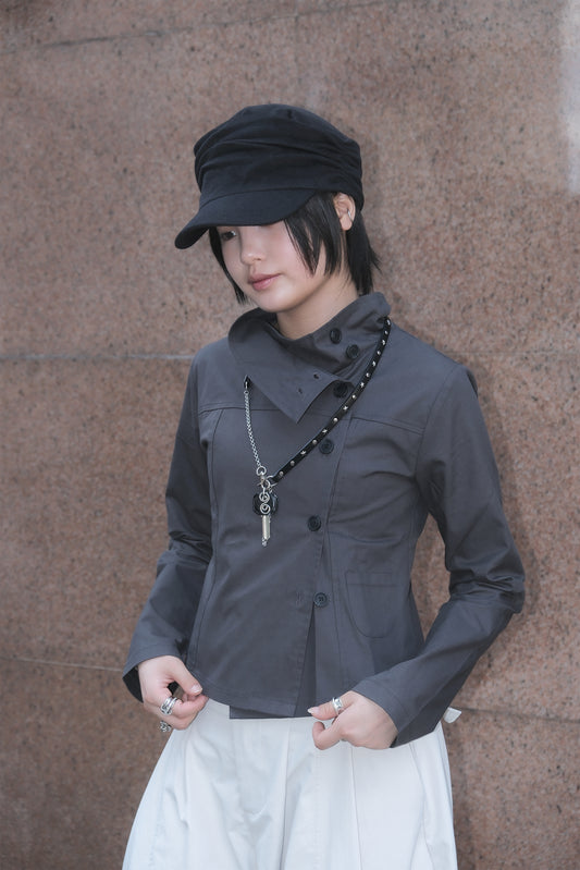 Alexa Mock Neck JK (charcoal)
