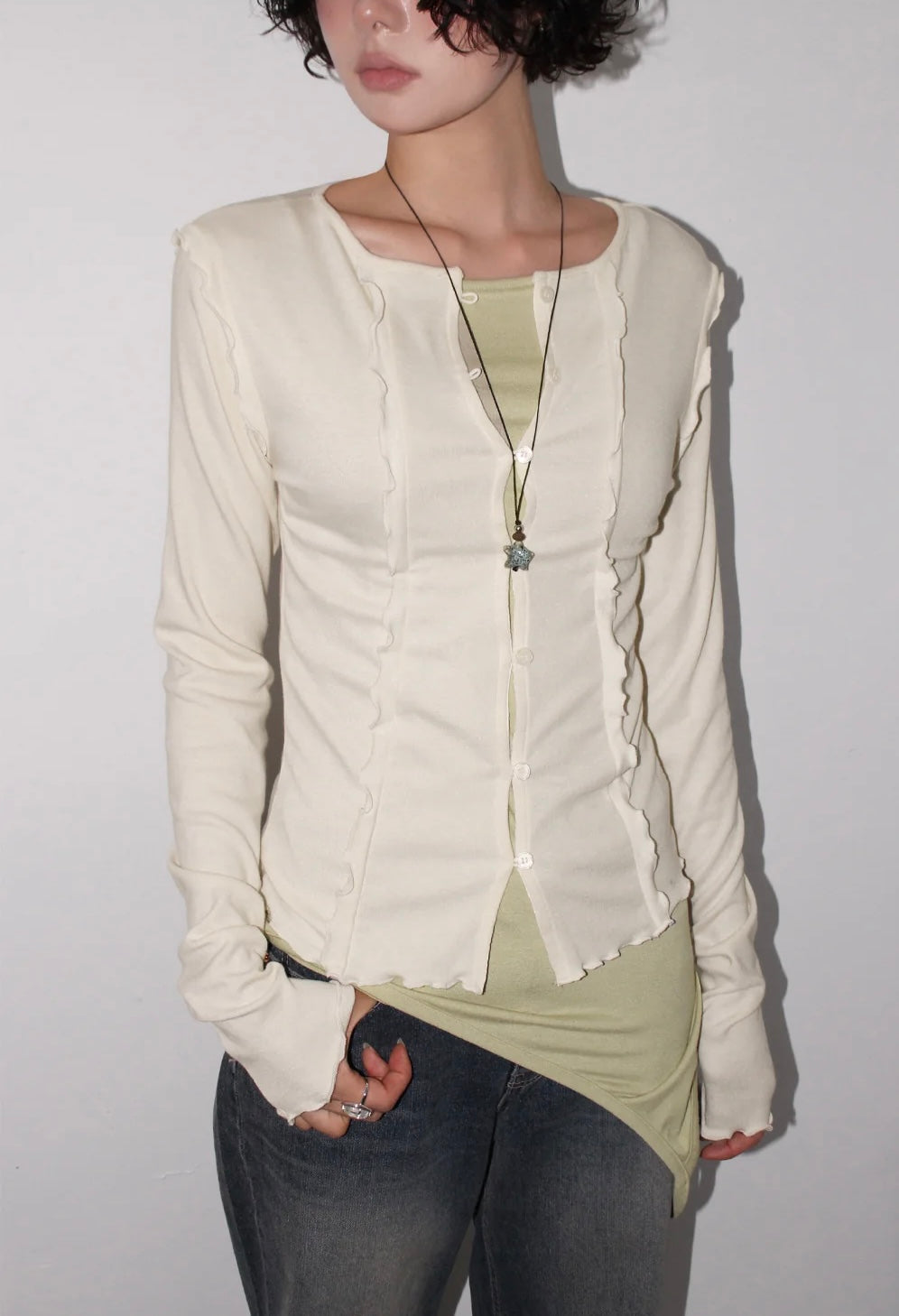 Frill Trimming Cardigan (4colors)