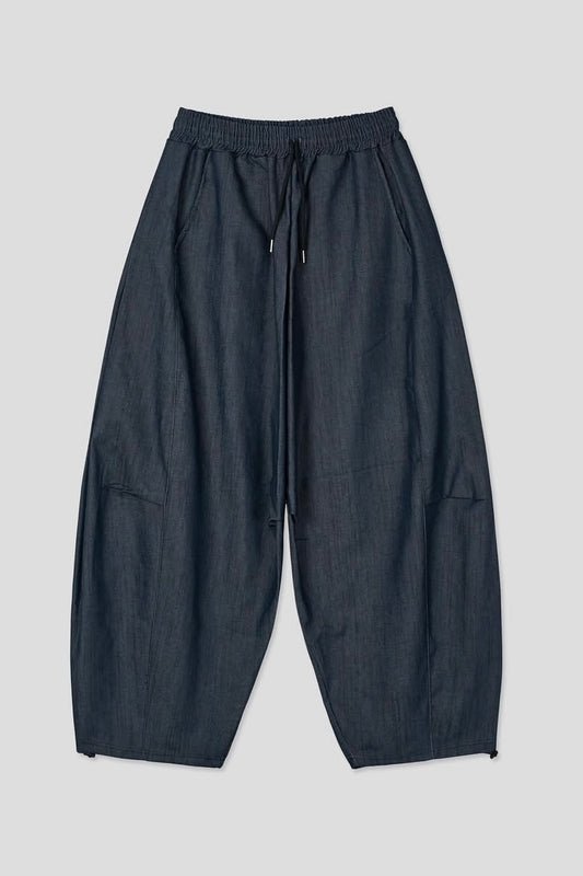 Barrel Pintuck Denim (navy)