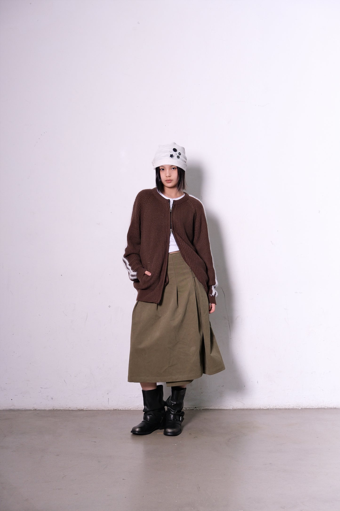 Fur Track Knit Jacket (black)