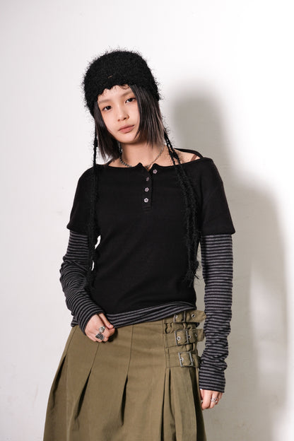 Shaven Striped Layered LS