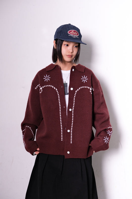 Snowflake Cardigan (wine)
