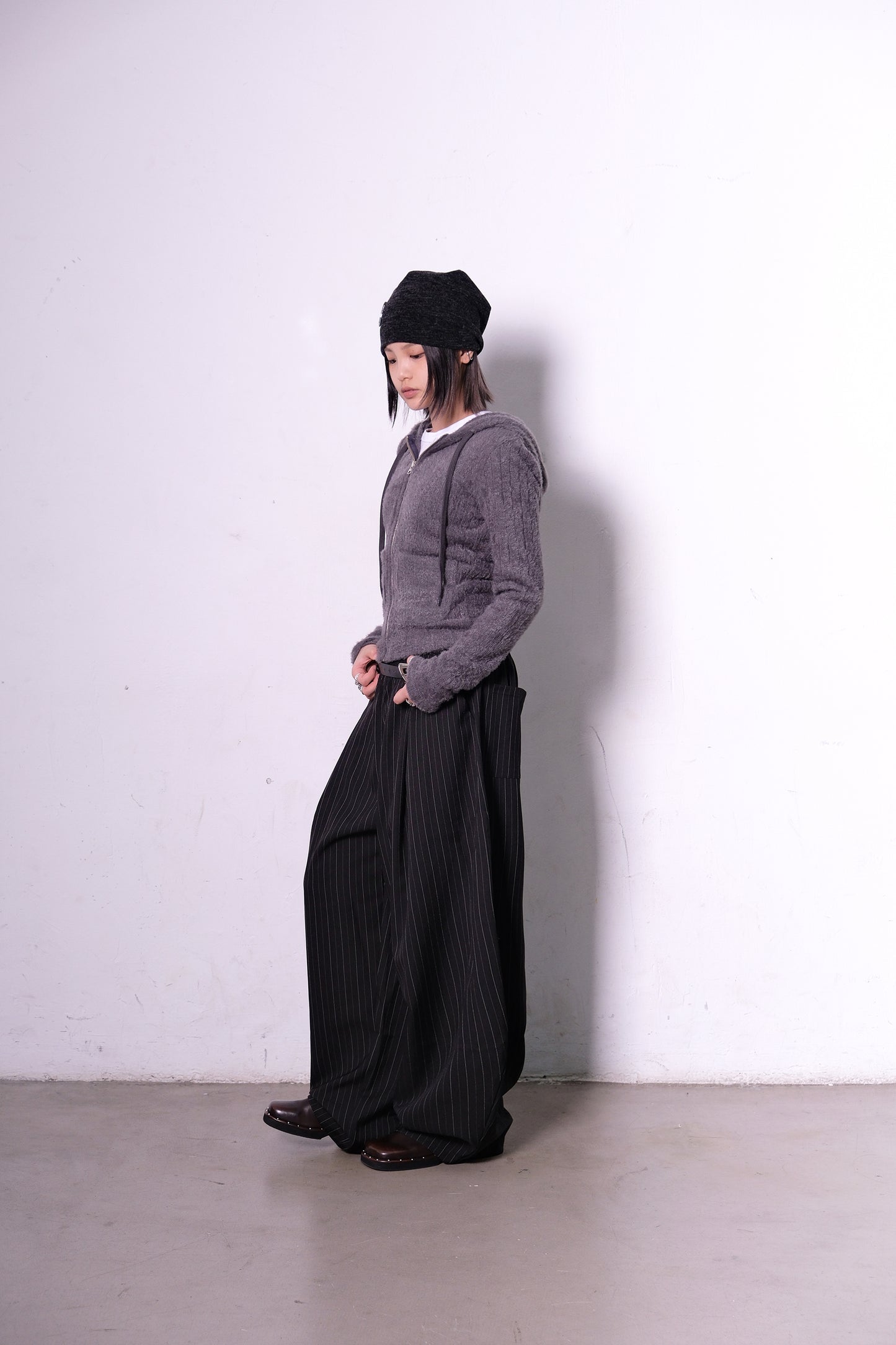 Snow Hooded Zip Up (charcoal)