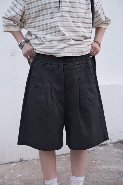 Skater Cotton Shorts (beige)