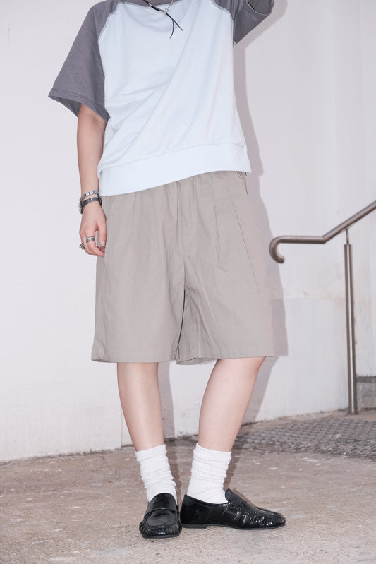 Skater Cotton Shorts (beige)