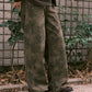 Paisley Wide Jeans (Khaki)