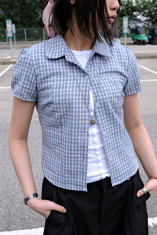 Retro Checker Blouse (2color)