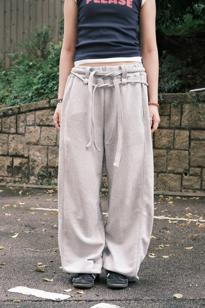 Belted Sweat Pants (3colors)