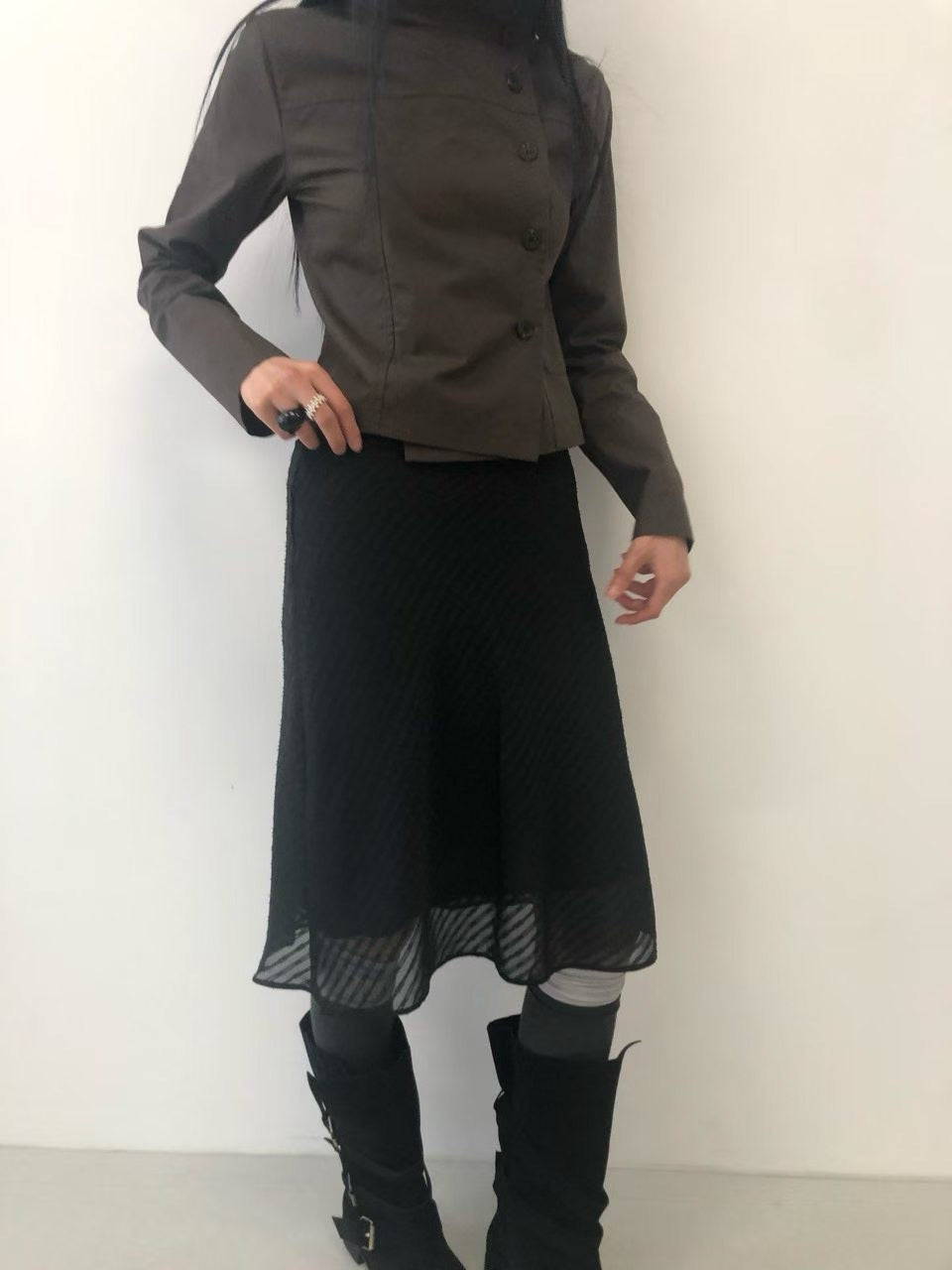 Alexa Mock Neck JK (charcoal)
