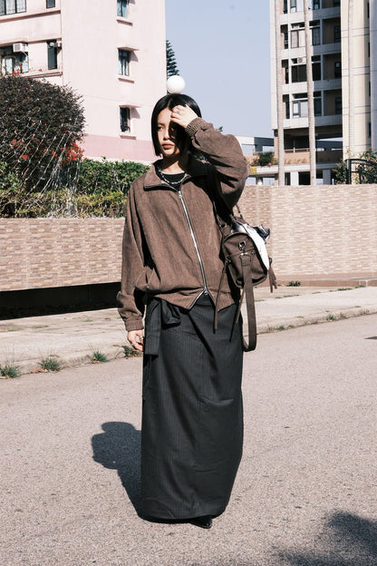 Stripe Maxi Wrap Skirt [FW]