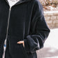 Velour Hooded Zip Up