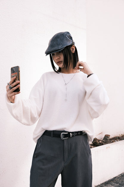 Hairy Knit LS (ivory)