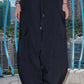 Curved Pocket Nylon Pants (charcoal)