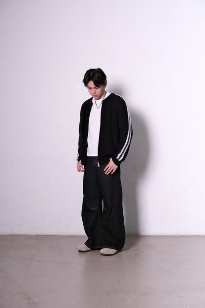 Fur Track Knit Jacket (black)